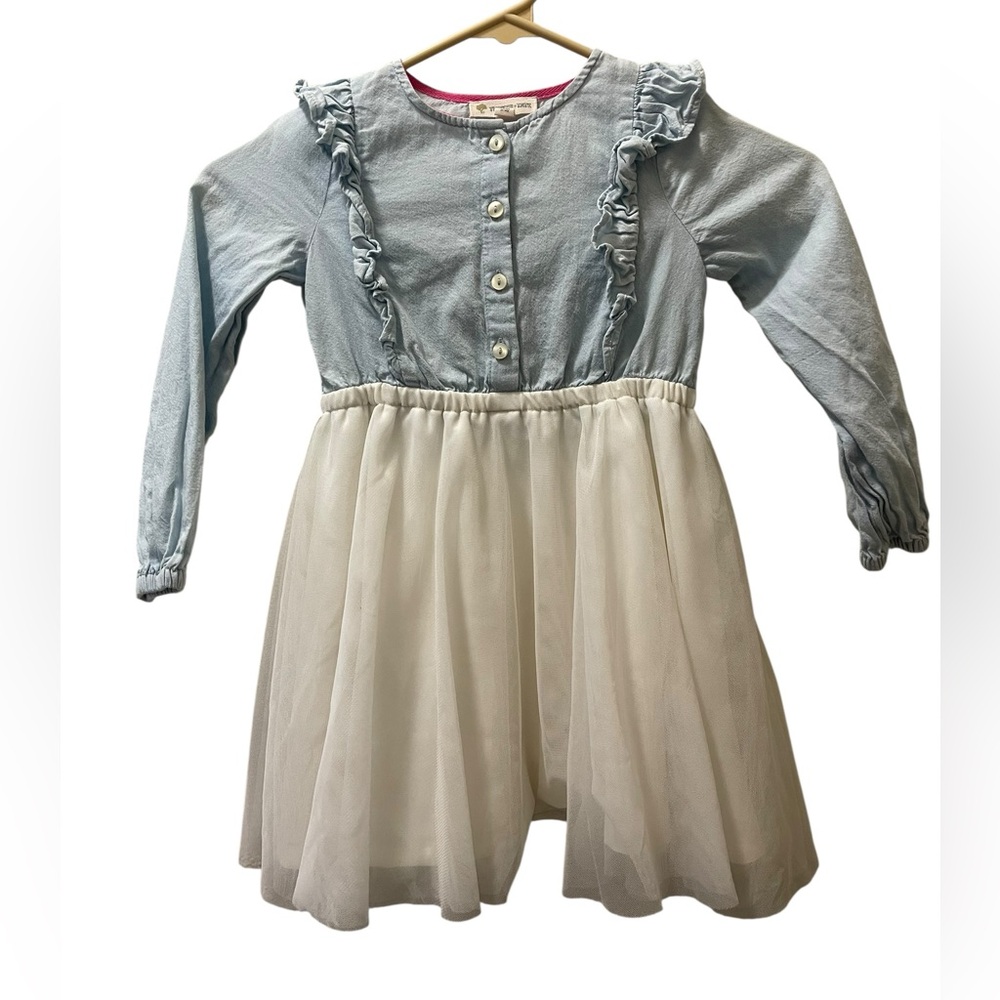 Tucker + Tate Blue and White Ruffle Dress